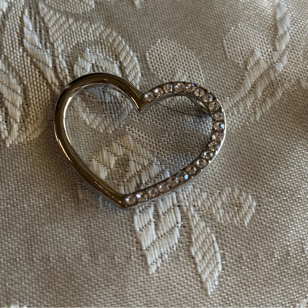 Vintage Silvertone Heart Pendant